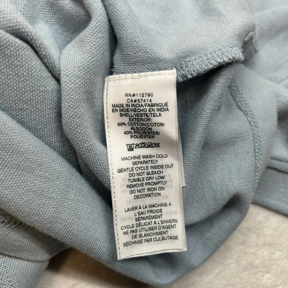True Religion Polo Shirt‎ Mens Large Sky Blue Damask Logo Tape Trim $79 NEW